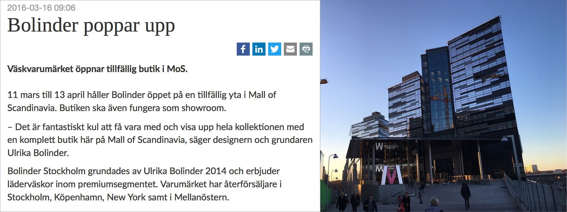 Bolinder article in Habit