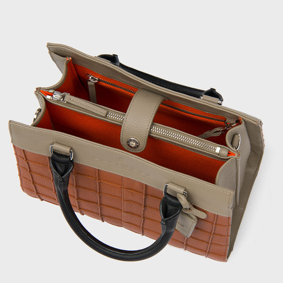 Dignity Mini Tote Multi Cognac Grey