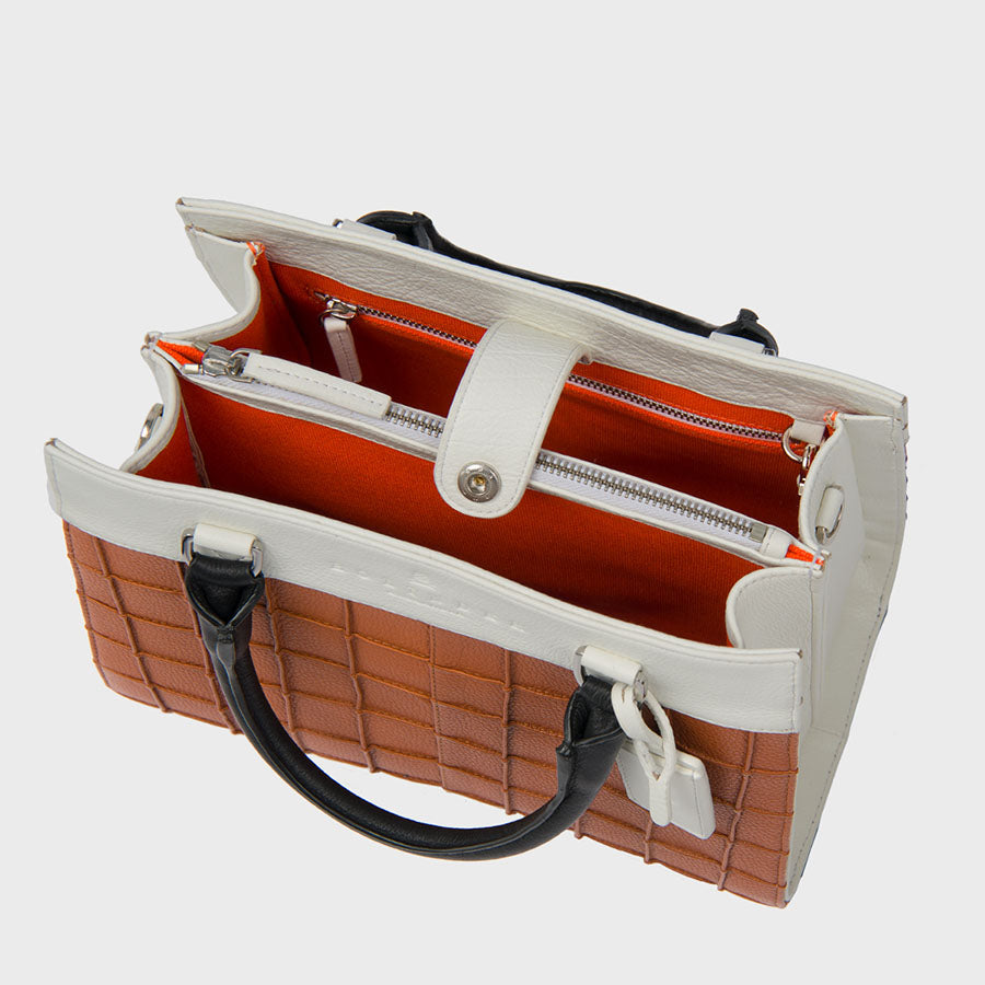 Dignity Mini Tote Multi Cognac White