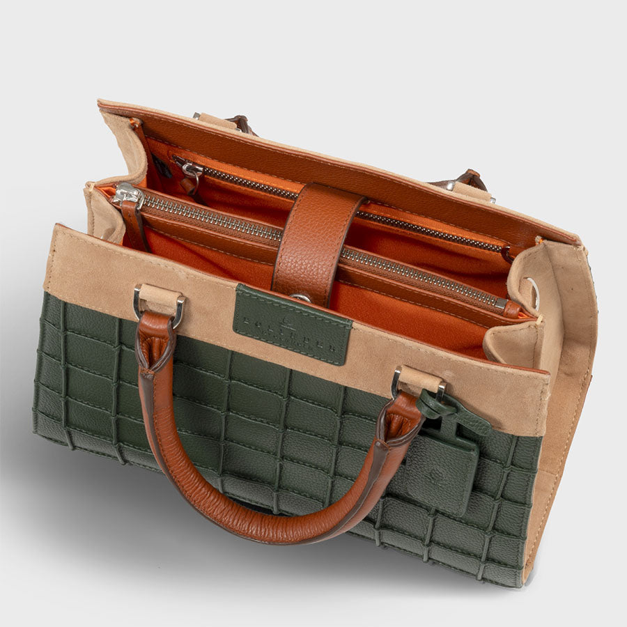 Dignity Mini Tote Multi Suede Green